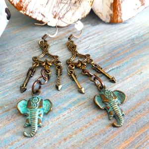 Handmade 'Elephant' theme earrings